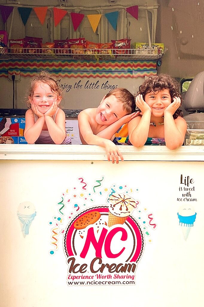 NC Icecream kids happy on icecream truck